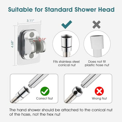 PDPBath Brass Shower Arm Diverter with Adhesive Handheld Holder for Easy Reach, Upgrade Low 3-Way Diverter with Pause Setting, G1/2 Universal Connection - Chrome - color: Chrome-3