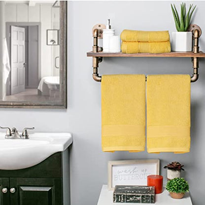 Lchkrep Bathroom Hand Towels (14x30 inch), Home Soft Cotton Super Soft Highly Absorbent Hand Towels for Bath, Hand, Face, Gym and Spa (Yellow-4Pack) - color: Yellow-4pack