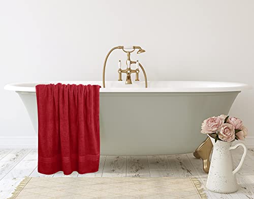 Utopia Towels Luxurious Jumbo Bath Sheet 2 Piece, 600 GSM, 35 by 70 Inches, 100% Ring Spun Cotton, Highly Absorbent and Quick Dry Extra Large Bath Towel, Super Soft Towel, Red - color: Red, size: 2 Piece Bath Sheet