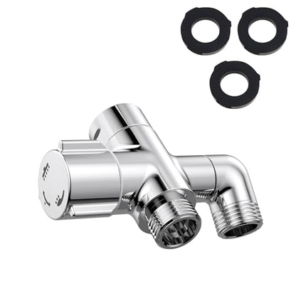 Solid Brass 3 Way Shower Arm Diverter Valve for Handheld Shower Head and Fixed Spray Head, G1/2 Universal Bathroom System Component Replacement Part (Chrome Finish) - color: Chrome
