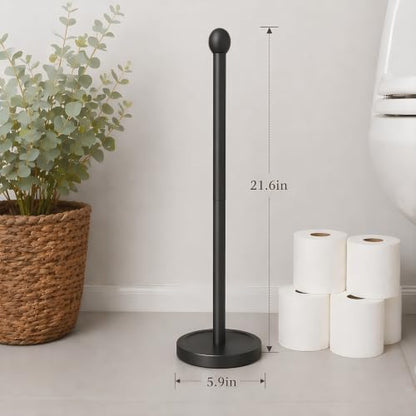 Songtec Toilet Paper Holder Stand, Black Floor Standing Tisse Roll Holder with Reserve for 4 Rolls, Compact Design Bathroom Toilet Paper Storage - Black - color: Black