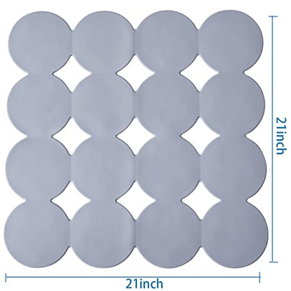 Webos Square Shower Mat Nonslip - 2PCS Rubber Bathtub Mat with Suction Cups for Inside Shower Bathroom Floor (Grey, 21X21) - color: Grey(2pcs)