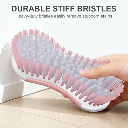 SetSail Multi-Purpose Scrub Brush of 2 Pack, Pink | Stiff Bristles Cleaning Brush with Non-Slip Grip Heavy Duty Scrub Brushes for Cleaning Bathroom Kitchen Tile Bathtub Sink - color: Pink, size: 2-pack