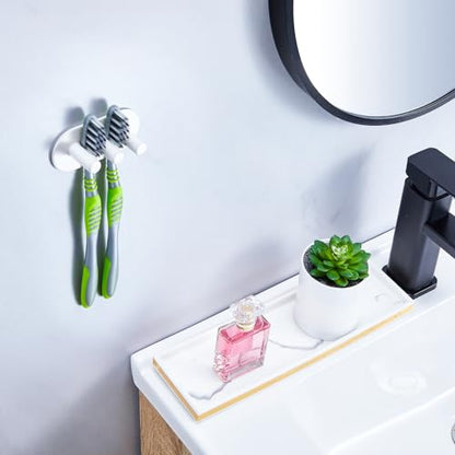 Electric Toothbrush Head Holder, Toothbrush Holders Wall Mounted, Adhesive Tooth Brush Head Holder Organiser, Electric Toothbrushs Holder, Shower Tooth Brushing Holder (White, Small) - color: White, size: Small