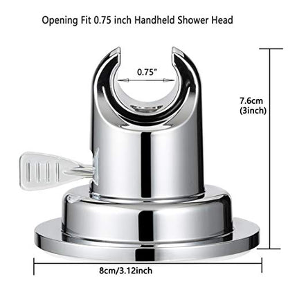 JiePai Suction Cup Shower Head Holder for Handheld Shower,Chrome | Suction cup holder,No-drill wall mount,fits 3/4 handheld,Works on tile glass metal,Removable,For bathroom/RV - color: Holder-Chrome