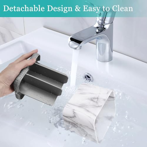 PARKMANI Toothbrush Holders for Bathrooms, Tooth Brush Holder for Bathroom Countertop Organizer, Kids Electric Toothbrush and Toothpaste Holder (Grey Marble Grain) - color: Grey Marble Grain