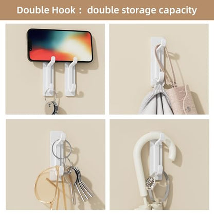 pickpiff 13LB Strong Stick-on Hooks for Coat & Towel, White 6 Pack - color: White, size: 6 Pack
