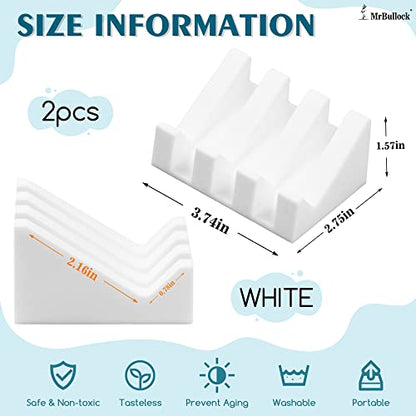 Self Draining Silicone Soap Dish Holder Waterfall Tray, 2 Pack White Pink | Waterfall design drains fast to keep soap dry, non-slip silicone base anti slide, soap saver for bathroom & kitchen - color: White-pink, size: 2