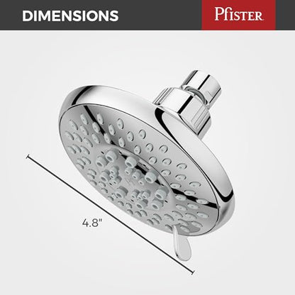 Pfister Universal Shower Head, Shower Arm Not Included, 5-Function, 1.75 GPM, Polished Chrome Finish, 015WS2UT01C - color: Polished Chrome