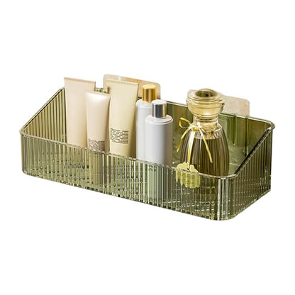 Adhesive Shower Caddys,Bath Organizers with Large Capacity,Not Drilling Bathroom Organizers Shelves Kitchen Racks - color: Green
