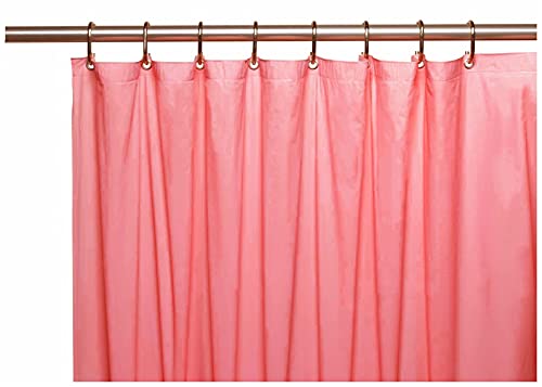 Elegant Heavy Duty Vinyl Shower Curtain Liner with 12 Metal Grommets Dusty Rose - color: Dusty Rose