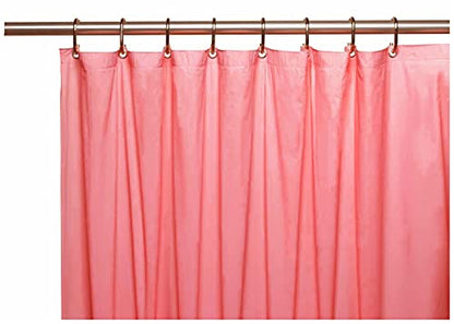 Elegant Heavy Duty Vinyl Shower Curtain Liner with 12 Metal Grommets Dusty Rose - color: Dusty Rose