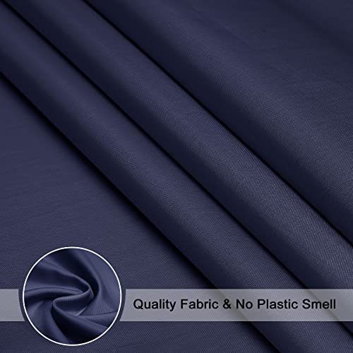 EurCross Navy Blue Shower Curtain, Water-Resistant Machine Washable Fabric Shower Curtain for Bathroom 72 x 72 inches - color: Blue, size: 72"W x 72"L (Pack of 1)