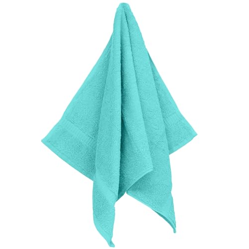 Luxury Hotel & Spa Ultra Soft Hand Towels 100% Turkish Cotton - Aqua Blue - Set of 4 - color: Aqua Blue, size: Hand Towel - Set of 4