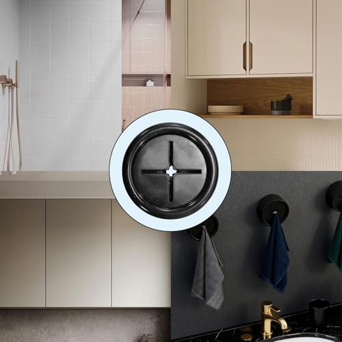 3PCS Black Adhesive Push Towel Hook Round Wall Mount Dish Towels Holder Kitchen Hook Self Adhesive Waterproof Hand Towels Holder for Bathroom Kitchen Home (Rice Grain, 4.2x2.2cm) - color: Rice Grain