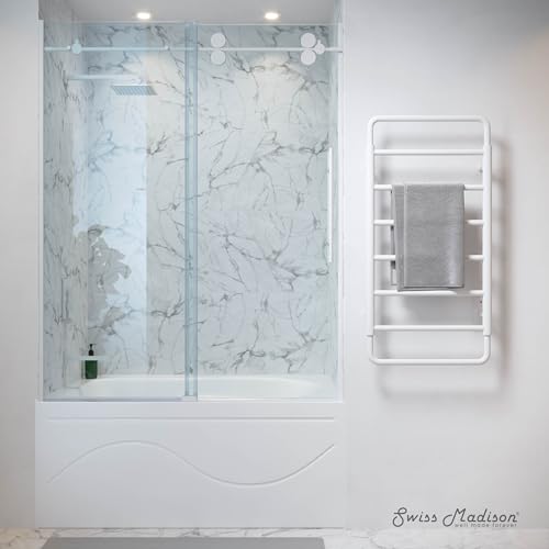 Swiss Madison Ivy 8-Bar Electric Towel Warmer Heated Towel Racks for Bathroom in Matte White - color: White