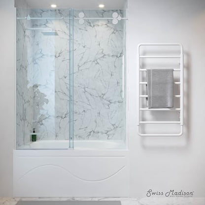 Swiss Madison Ivy 8-Bar Electric Towel Warmer Heated Towel Racks for Bathroom in Matte White - color: White