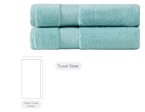 BAGNO MILANO Turkish Towels Hotel-Spa Towel Set, 100% Turkish Cotton | Ultra Soft Plush Absorbent Towels Set (Aqua Green, Bath Towel Set of 2) - color: Aqua Green, size: Bath Towel Set of 2