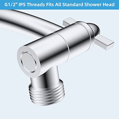 Hibbent All Metal 20'' Shower Head Extension Arm, Chrome | Solid Brass Adjustable Shower Arm with Lock Joint, Flexible Height & Angle, Universal Connection Shower Head Extender - color: Chrome, size: 20 Inch