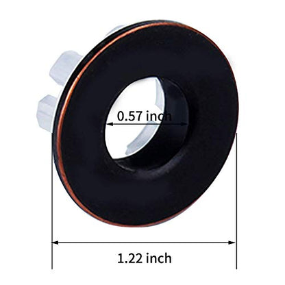 Sink Basin Trim Overflow Cover Ring Brass Insert in Hole Round Caps | Oil Rubbed Bronze ORB by Homevacious - color: Oil Rubbed Bronze