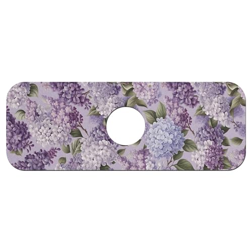Faucet Fast Absorbent Pad - Lavender Lilac Hydrangea , Suitable For Kitchen, Bathroom, Island And Other Scenes - color: Lavender Lilac Hydrangea