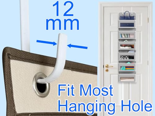 Single Over Thick Front Door Steel Hooks 4 Pack Fit 2" Door 5.5" White | Plastic Coated Rubber Feel Towel Rack Robe Coat Shoe Wreath Hanger No Damage No Scratch for Bathroom Heavy Duty Thin Top
