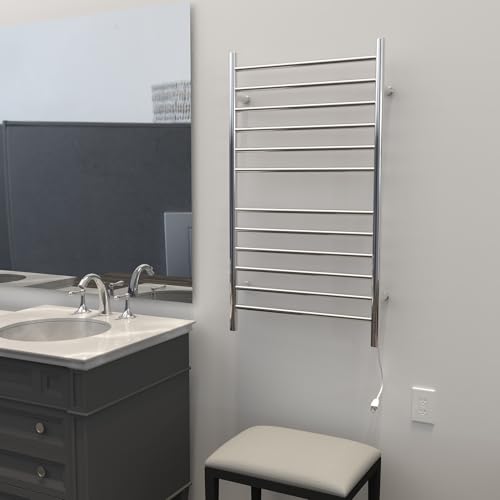 Amba RWHL-SP Radiant Large Hardwired Plug-in Combo Straight 12 Bar Towel Warmer in Polished - color: Polished