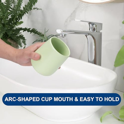Bathroom Tumbler Cup Ceramic 13.5oz Reusable Toothbrush Cup 400ml,Toothbrush Holder Adequate for Your Bathroom (Green) - color: Green, size: 1pcs