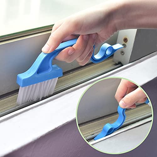 Crevice Gap Cleaning Brush Tool: 6PCS Hand-held Groove Gap Cleaning Tools | 2 in 1 Dustpan Cleaning Brush, Shutter Door Window Track Cleaning Brushes for Bathroom/Toilet/Kitchen Corner