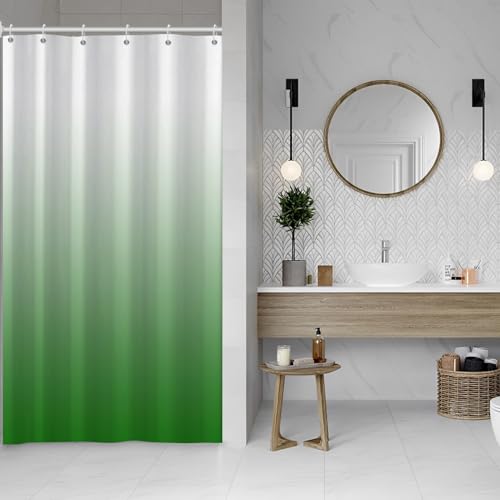 Ombre Lime Green Stall RV Shower Curtain with Hooks 36x72inches | Machine Washable Waterproof, Modern Solid Boho Gradient, Bathroom Dorm Hotel Room Divider, Easy to Install, Window Curtain - color: Lime Green, size: 36"W x 72"L (Pack of 1)