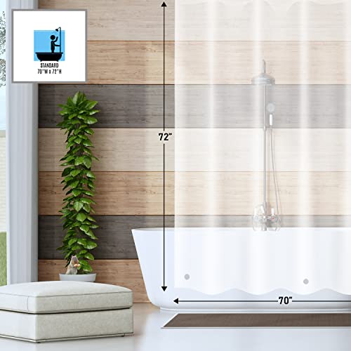 Shower Curtain Liner - Heavy Duty 6 Guage PEVA - Built in 3 Weighted Magnets - 12 Aluminium Grommets (2, Frosted, 72" x 72") - color: Frosted
