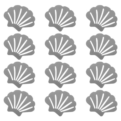 PATIKIL 12 Pcs Non Slip Bathtub Stickers, Anti Slip Shower Stickers Bathroom Shower Floor Decals Sea Shell Shape Cute Treads Tubs, Gray - color: Gray
