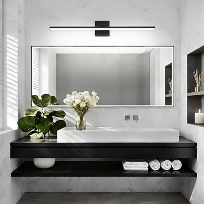 LED Bathroom Vanity Light, Modern Bathroom Light Fixture Over Mirror (Cool White 6000K), Vanity Light Bar with Angle Adjustable, 32 Inch, Black - color: Black-Cool White, size: 32 inch