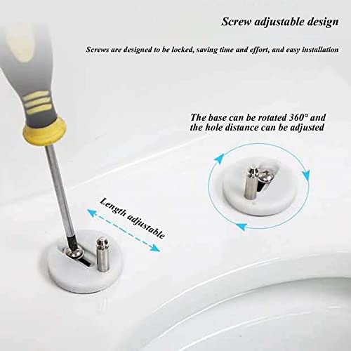 Toilet Seat Trapezoid with Quick Release Function, Toilet Seat Lid for Easy Cleaning and Installation with Dual Fixing and Adjustable Hinges - color: White