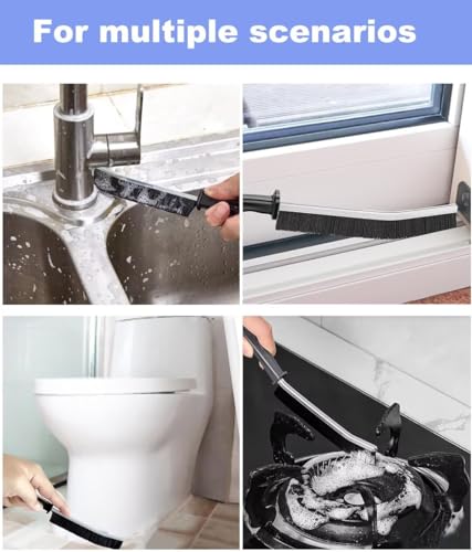 Grout Tile Brush, Under Rim Toilet Brush, Crevice Cleaning Brush Gap Cleaner Tool for Bathroom/Shower/Kitchen/Window Groove Corner Rim Cleaning
