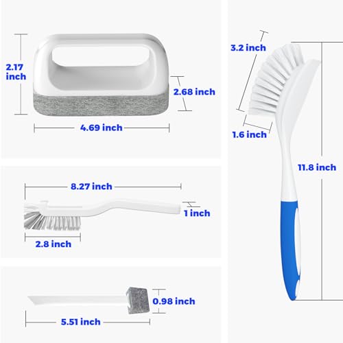 Holikme Dish Brush Cleaning Brush Set for Cleaning Groove Gap,Blue | Dish Brush Set Cleaning Brush Set, Scouring Pad for Cleaning, Groove Gap Brushes for Pot, Pan, Abrasive Wheel Brushes - color: Azul
