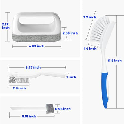 Holikme Dish Brush Cleaning Brush Set for Cleaning Groove Gap,Blue | Dish Brush Set Cleaning Brush Set, Scouring Pad for Cleaning, Groove Gap Brushes for Pot, Pan, Abrasive Wheel Brushes - color: Azul