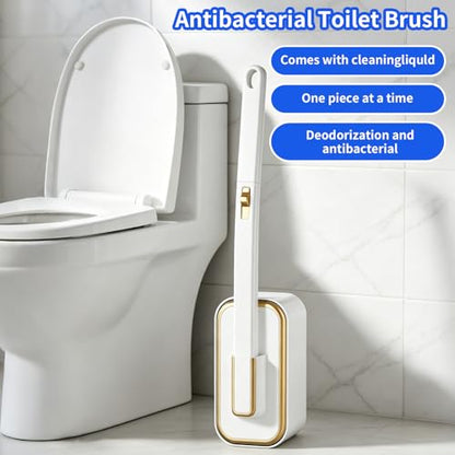 Disposable Toilet Brush Kit with 48 Refill Heads, Holder Storage Caddy Wall-Mounted Toilet Bowl Wand Scrubber for Bathroom Toilet Cleaner Toilet Bowl - color: Disposable Toilet Brush