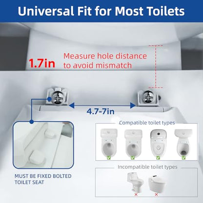 ZEAGUS Width Adjustable Toilet Safety Rails - 500lb Toilet Safety Frame | Grab Bars, 60° Adjustable & Space-Saving Toilet Assist Arms for Seniors, Disabled, Elderly, Mobility-Impaired