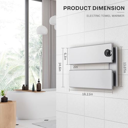 K&KALONZO Electric Towel Warmer Wall Mounted, Fast Heat in 2 Min, NTC Safety | 5 Timers & 3 Heat Levels Control, 2H Rapid Dry, Plug-In/Hardwired, Anti-Scald, Aluminum Heated Towel Rack for Bathroom, K2RS - color: Silver, size: 2-Bar