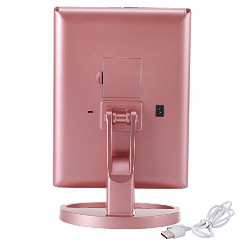 Miss Sweet Lighted Trifold Makeup Mirror Tabletop Mirror Vanity Mirror for Beauty Makeup (A Rose Gold)