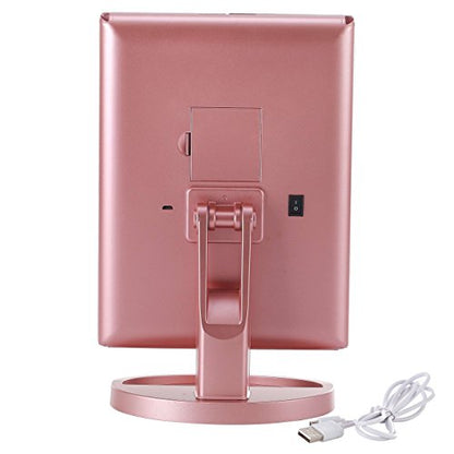 Miss Sweet Lighted Trifold Makeup Mirror Tabletop Mirror Vanity Mirror for Beauty Makeup (A Rose Gold)