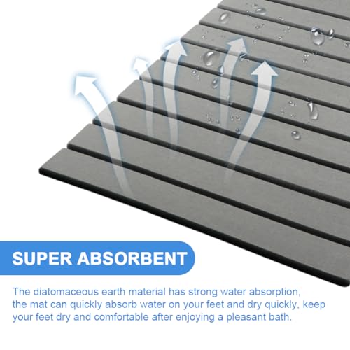 Foldable Stone Bath Mat with Round Coaster,23.62 x 15.35 inch Super Absorbent Diatomaceous Earth Mats,Collapsible Quick Dry Dish Drying Mat,for Dishes Bottles Cups Bathroom