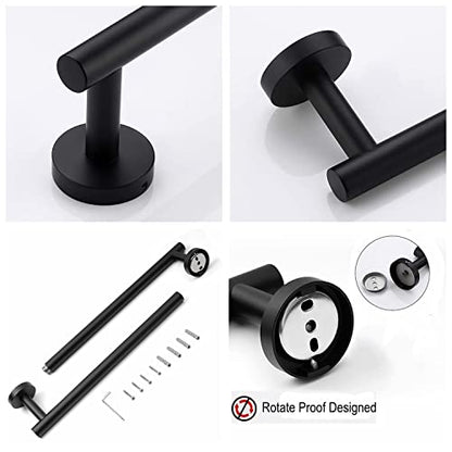 24 Inch Towel Bar 2 Pack for Bathroom 9/12/16/24/28/33 Inch Kitchen Hand Towel Holder Matted Black Stainless Steel 304 RUSTPROOF Wall Mount Towel Rod 2 of Pack (2, Matted Black, 24 Inch) - color: Matted Black, size: 24 Inch