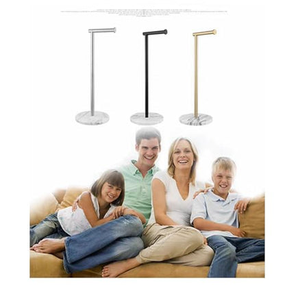 Toilet Paper Holder Free Standing with Natural Marble Base, 26" Height Floor Free Standing Toilet Paper Holder Brushed Nickel - color: Brushed Nickel, size: Basic Model