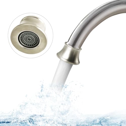 Faucet Aerator Compatible with Moen 116618BN, Faucet Parts High Flow Sink Aerator Replacement for Shower Bathroom Kitchen 2.2 Gallon Per Minute,Brushed Nickel Finish - color: Brushed Nickel