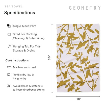 GEOMETRY Kitchen Tea Towels - Quick Dry Microfiber Dish Towels for Kitchen - Marrow 18" x 30" - 1 Pack - color: Harvest, style: Kitchen Towel - Double