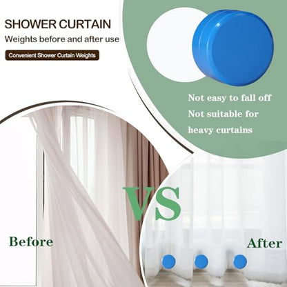 6 PCS Shower Curtain Weights Bottom,Heavy Duty Shower Curtain Weights Magnets Shower Curtain Liner Clips Added Weight, Work for Drapery, Tablecloth, Stop Curtain Blowing in - color: Blue
