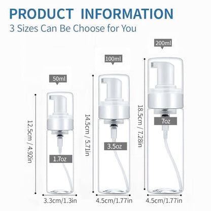 Foam Pump Bottle 1.7oz 2pcs Foaming Soap Dispenser 60ml Foaming Spray Bottle Travel Foam Pump Bottle Empty Travel Foam Bottle Clear Foam Dispenser for Hand Soap Toiletries Shampoo Lotion - size: 60 mL (2-Pack)