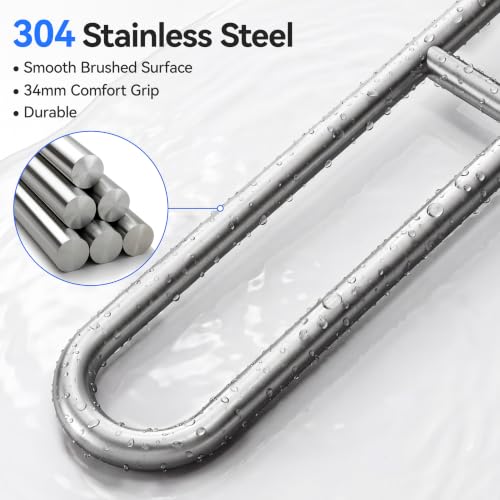 Toilet Grab Bar, Flip Up Foldable Bathroom Safety Handrail, Wall Mounted 304 Stainless Steel Support Rail for Elderly Seniors Handicap Toilet Assistance（30inch） - size: 30inch